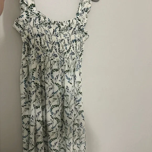 Zara White and Black Ruched Ruffled Maxi Sundress - Picture 1 of 3